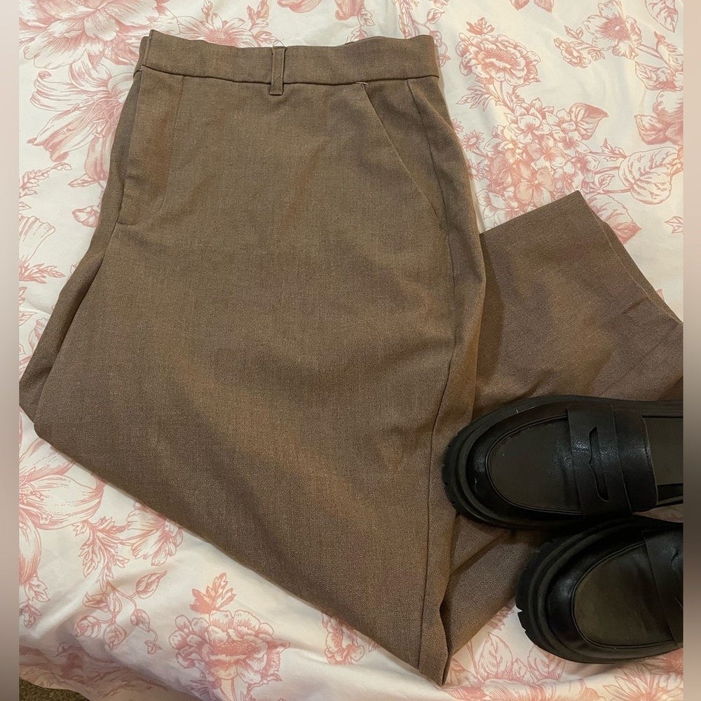 Women's Classic Brown Dress Pants - Tailored Fit